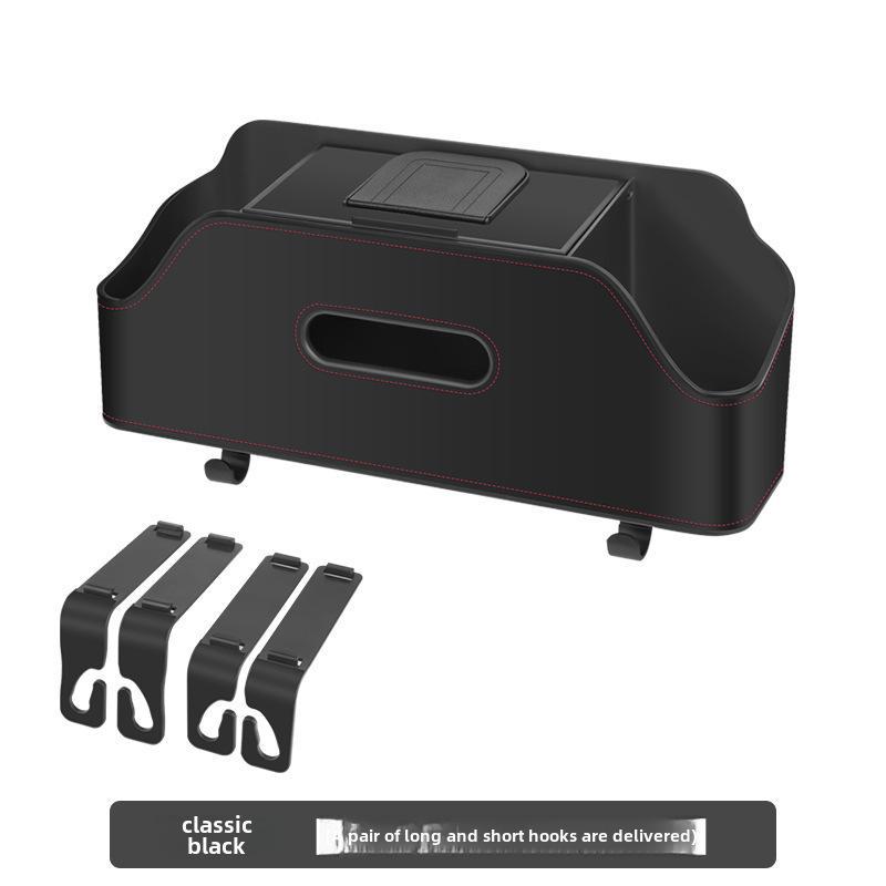 Car Multi-Function Seat Back Organizer: Storage Box, Tissue Holder, Cup Holder, Bag.