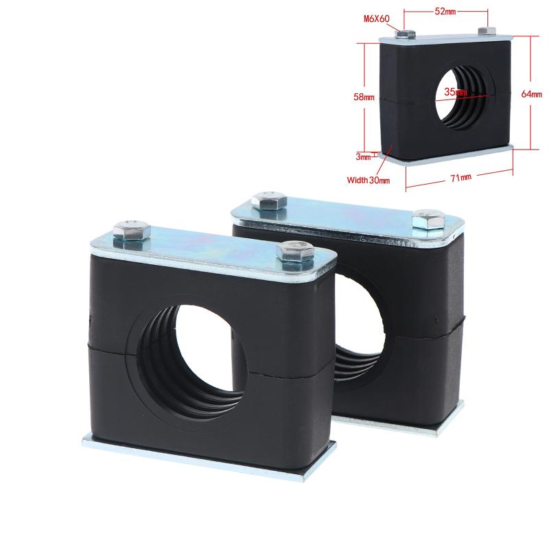 2Pcs Black Nylon Pipe Clamp Bolted Plastic Clip Tube Fastener 6-50Mm Diameter For Fixing And Binding Accessories