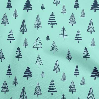Cotton Flex Aquamarine Green Fabric Tree Sewing Fabric By The Yard Printed Diy Clothing Sewing Supplies 40 Inch