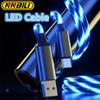 LED Type C USB Cable For Samsung Xiaomi OPPO  IPhone Fast Charger Data Cord Flowing Light LED Cable