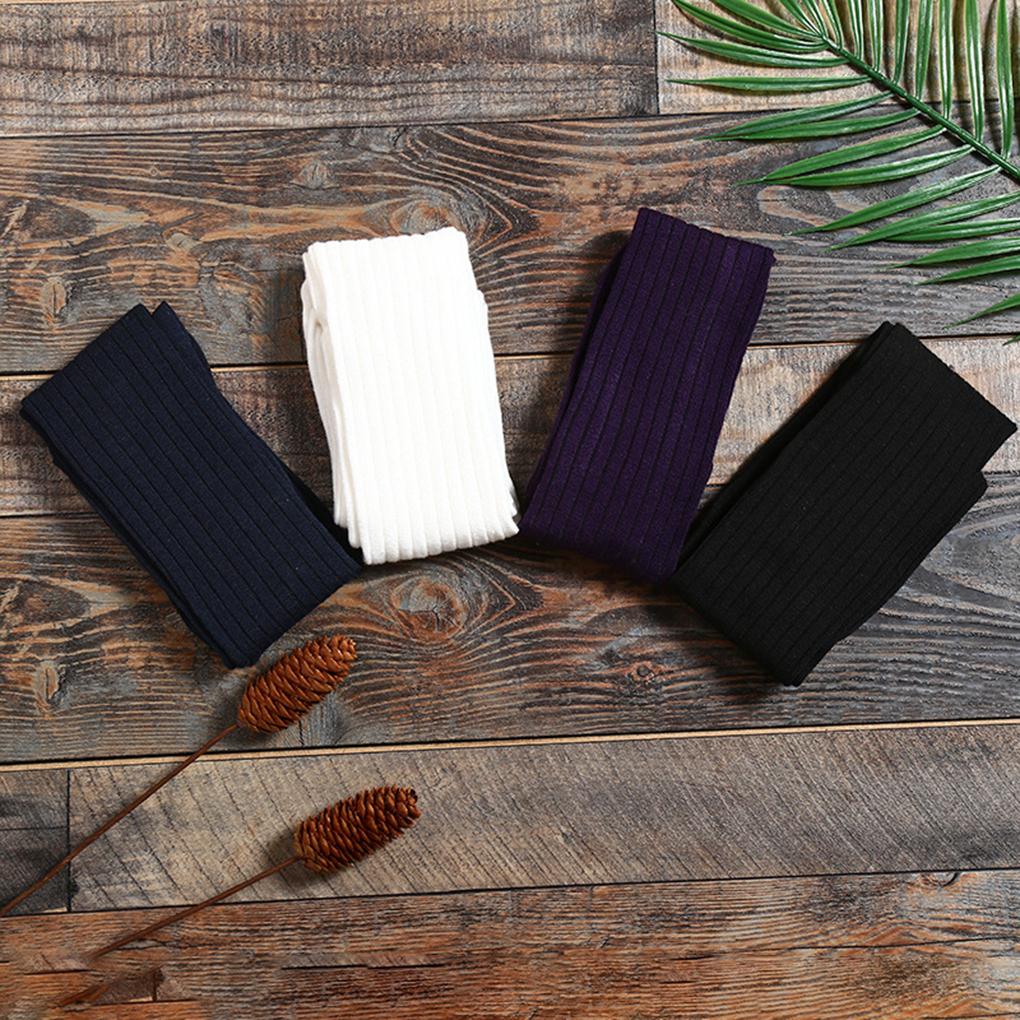 1 Pair Women Solid Over Knee High Socks Spring Autumn Winter Warm Knit Soft Thigh High Long Stockings 50cm