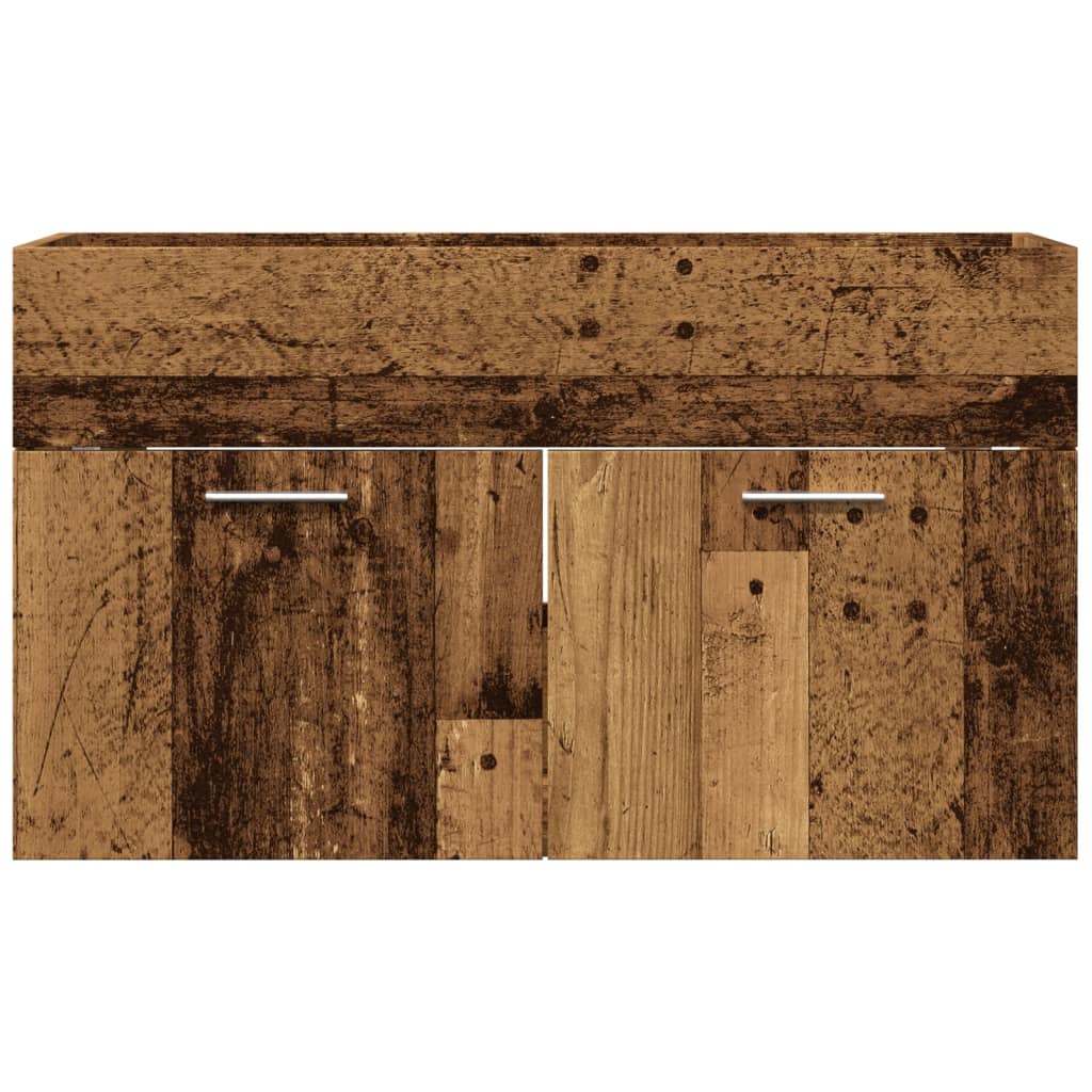 Washbasin Cabinet with Rustic Wood Look 90 X 38.5 X 46 Cm Particleboard
