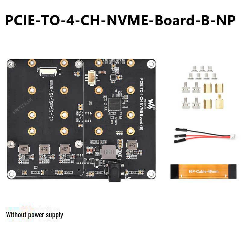 

Raspberry Pi 5 PCIe до Чотирьох M.2 NVMe SSD Адаптерна плата Розширення