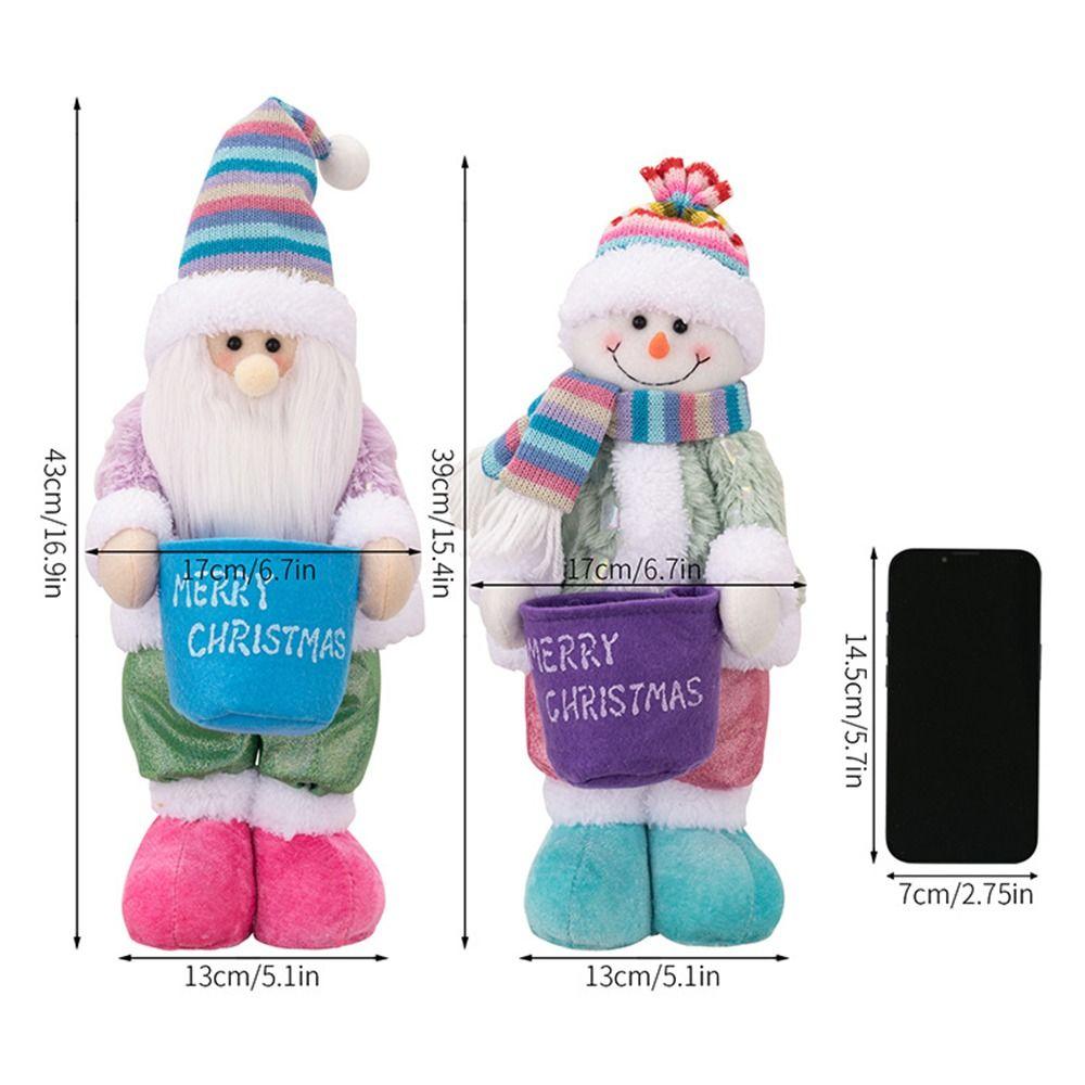 3D Christmas Decoration Supplies Cute Santa Claus Dolls Portable Snowman Doll Ornaments Home