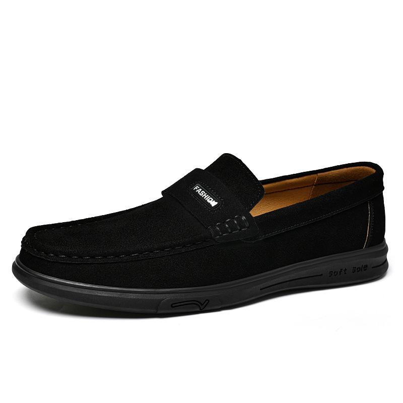 Men s Suede Slip-On Loafers: Casual, Everyday Driving Shoes with Round Toe 43