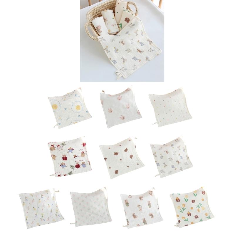 Cotton Washcloth Baby Muslin Face Towel for Delicate Skin 4-layer Absorbent Muslin Hand Washing Towel Newborn Burp Cloth
