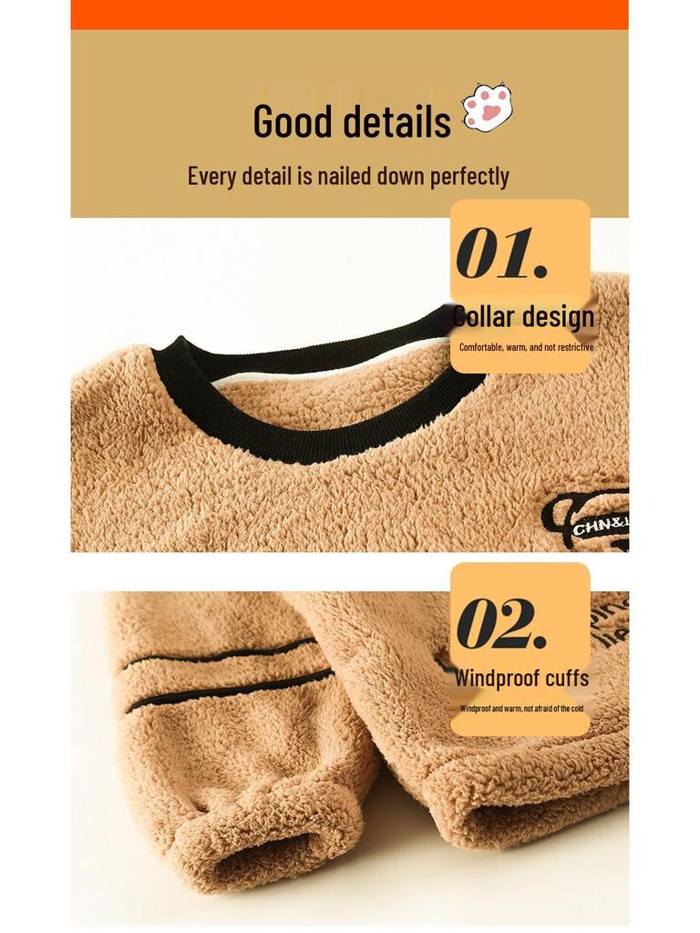 Pánské a dámské silné pyžamo z korálového fleecu: Hřejivá sametová flanelová zimní souprava