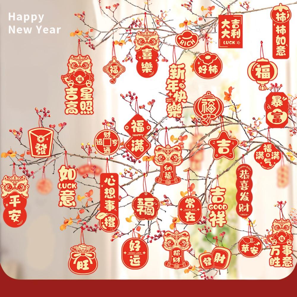 

36Pcs Spring Festival Red Lantern Paper Hanging Ornament Fashion New Year Pendant New Year 6
