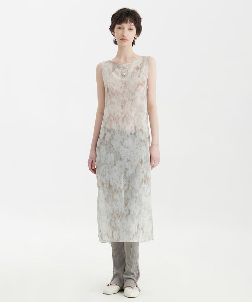 Youth Printing Jersey Dress - Light Gray