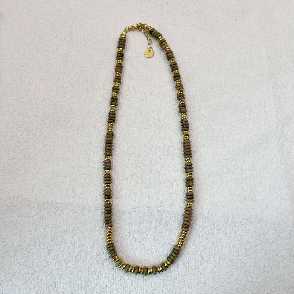 Colorful Semi-Precious Stone Beaded Necklace - Handmade Vintage Clavicle Chain with Optional Multi-Color Design
