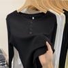 White Long-sleeved T-shirt for Women In Spring and Autumn, New Style Threaded Bottoming Shirt, Niche and Versatile V-neck Top