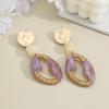 Maillard Retro Purple Oval Gold Wire Wrapped Luxury Earrings for Women