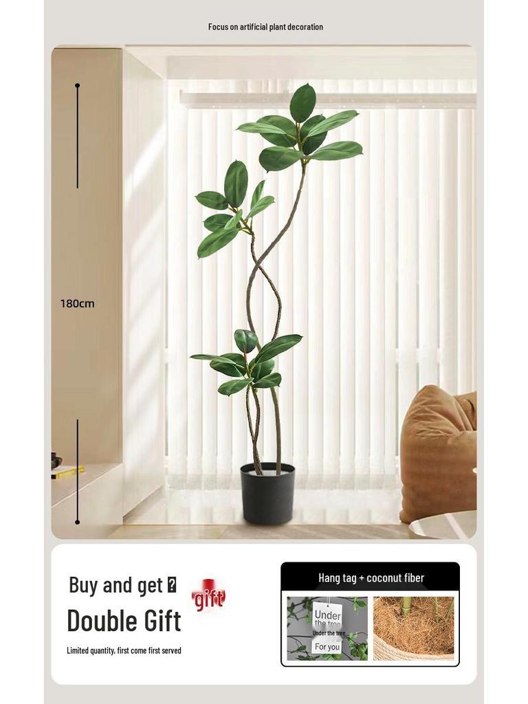 Luxurious Large Faux Green Plant Decoration for Indoor Use