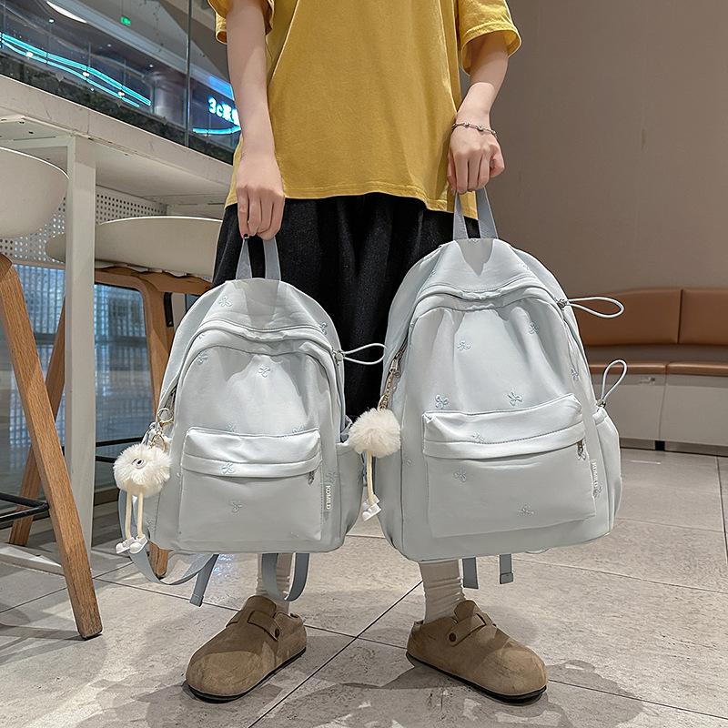 Schoolbag high-value schoolbag female college students simple and cute backpack female large-capacity schoolbag lightweight junior high school 