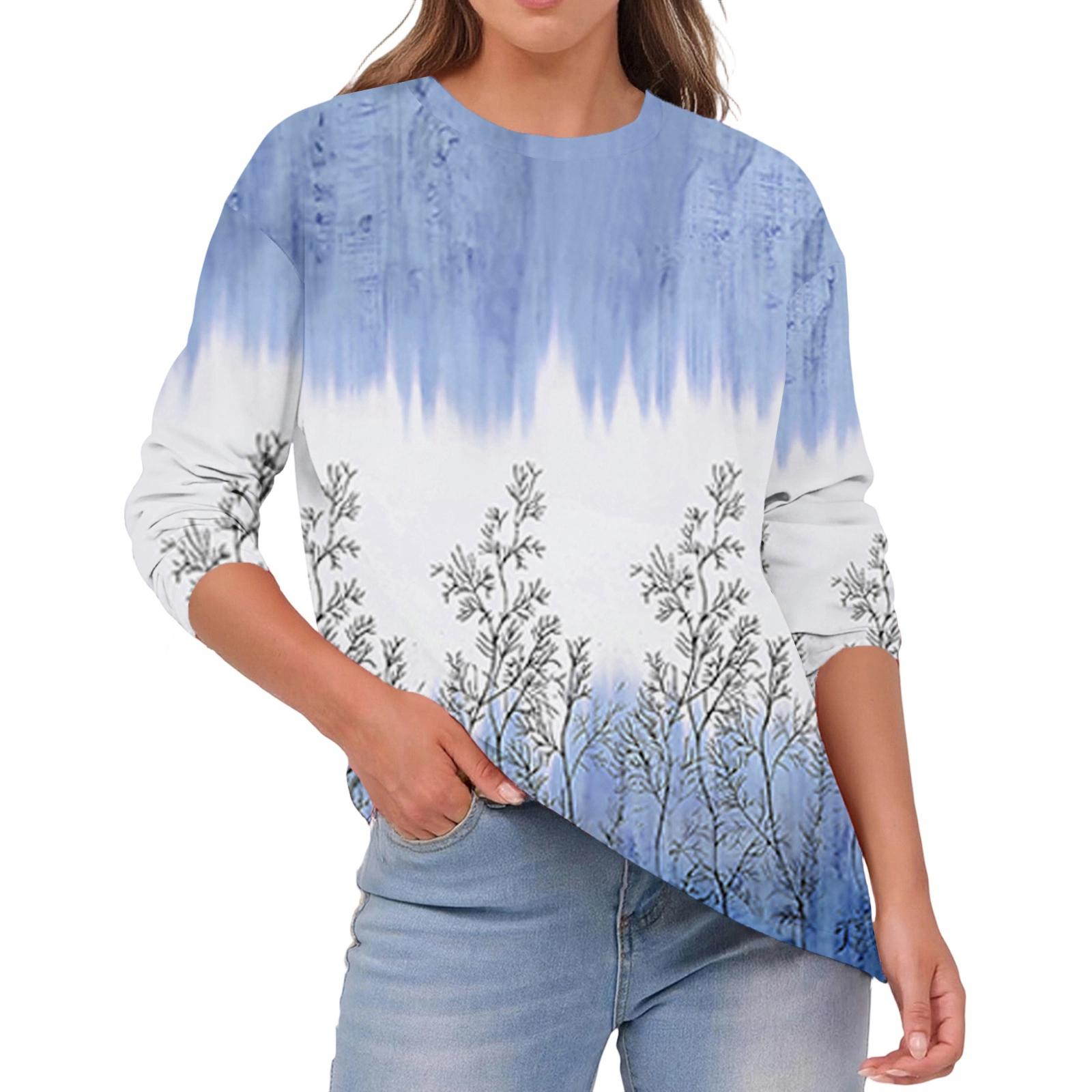 

Женский модный повседневный топ с круглым вырезом, однотонный, с длинными рукавами L