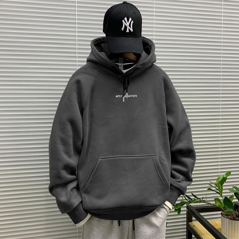 Herbst/Winter Neu Herren Amerikanischer Stil Kapuzenpullover Hoodie mit Samtfutter