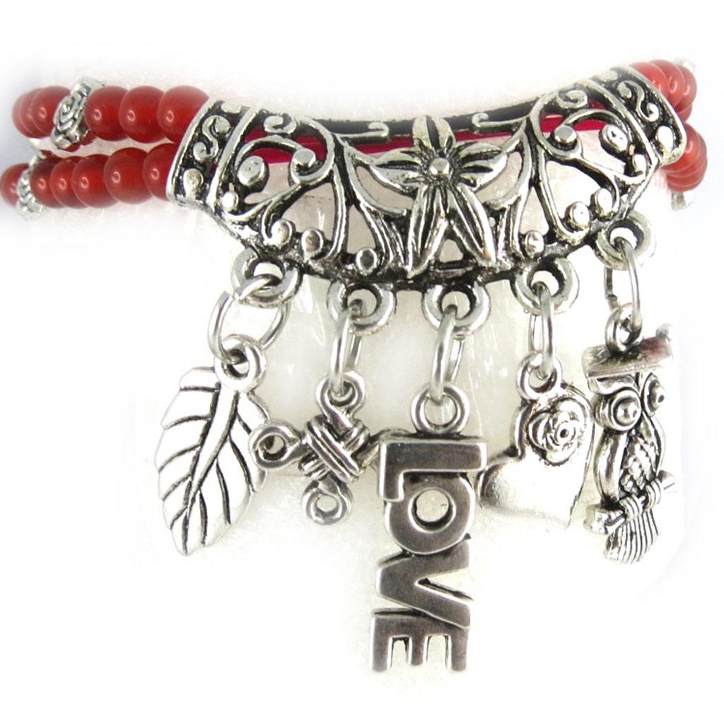 Les Trésors De Lily [K7281] - Red Agate 'Mineralia' Bracelet