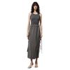MO&Co. Summer Knitted Vest Spliced Cupro Dress