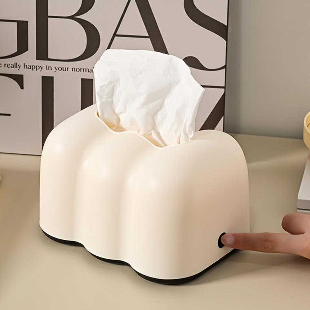 1PC milky white cloud creative lifting tissue box, home bathroom wall mounted storage box, home ornament