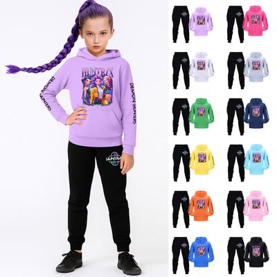 Kids Girls Long Sleeve Hooded Sweatshirt And Pants Set For Toddler And Big Kids 2Pcs Outfits