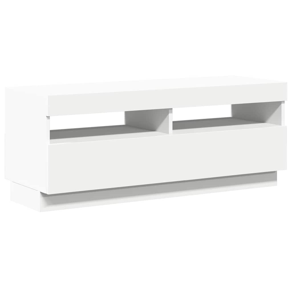 Vidaxl Szafka Pod Tv Z Oświetleniem Led, Biała, 100X35X40 Cm
