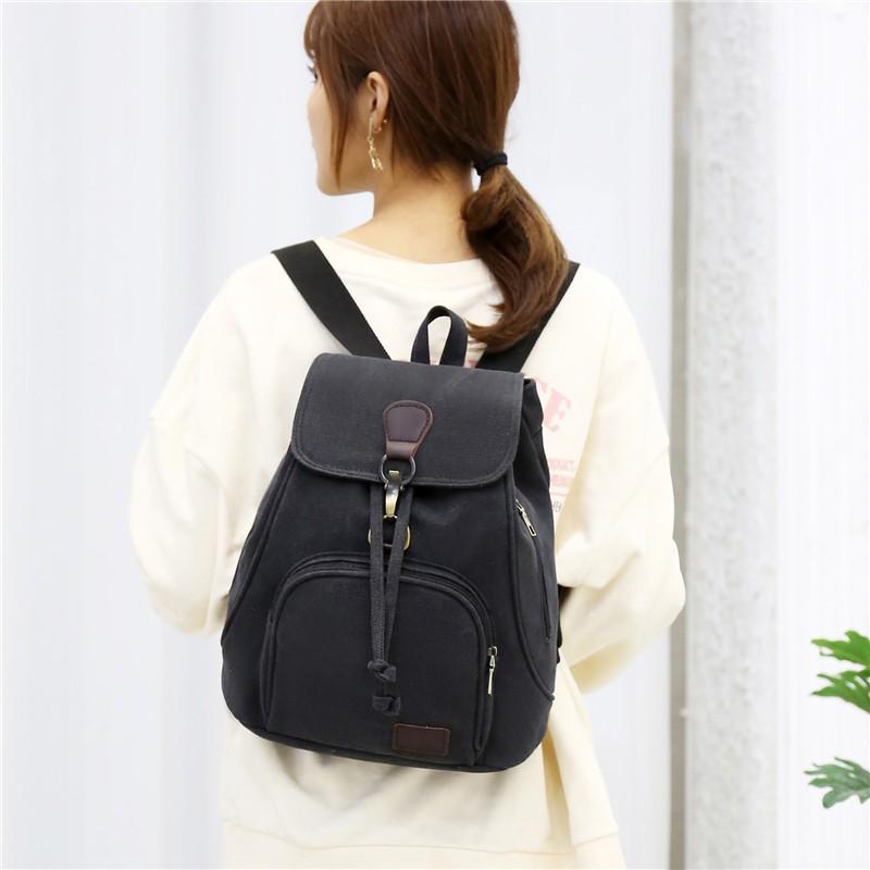 New retro canvas backpack women s fashion trend versatile simple commuter backpack 29*15*32