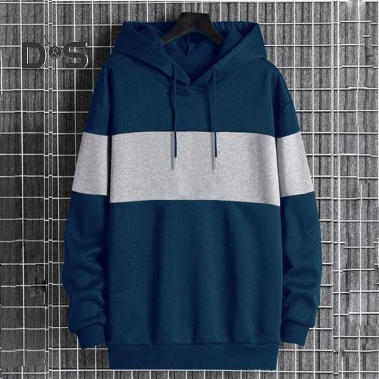 Herren Herbst Winter Kapuzenpullover Kontrastfarbe Kordelzug Lange Ärmel Kapuze Elastische Bündchen Und Saum Dünn Alltagskleidung Lässiges Sportoberteil