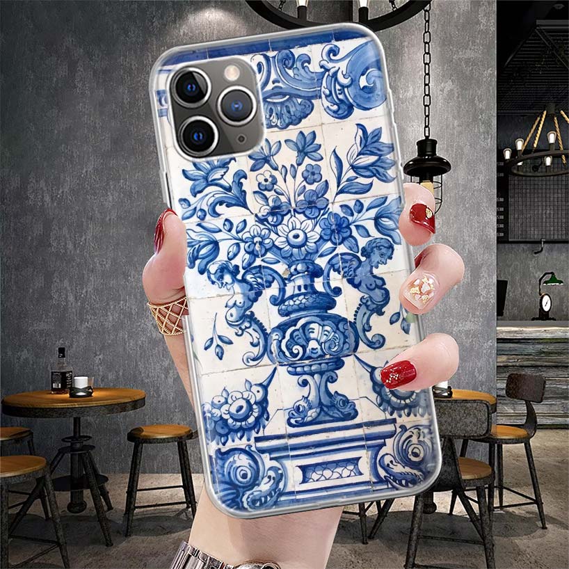 Blue And White Porcelain Soft Phone Case For IPhone 11 17 Air 16E 16 Pro Max 15 + 14 Plus 13 Mini 12 Apple 7 SE 8 Fundas Coque 1
