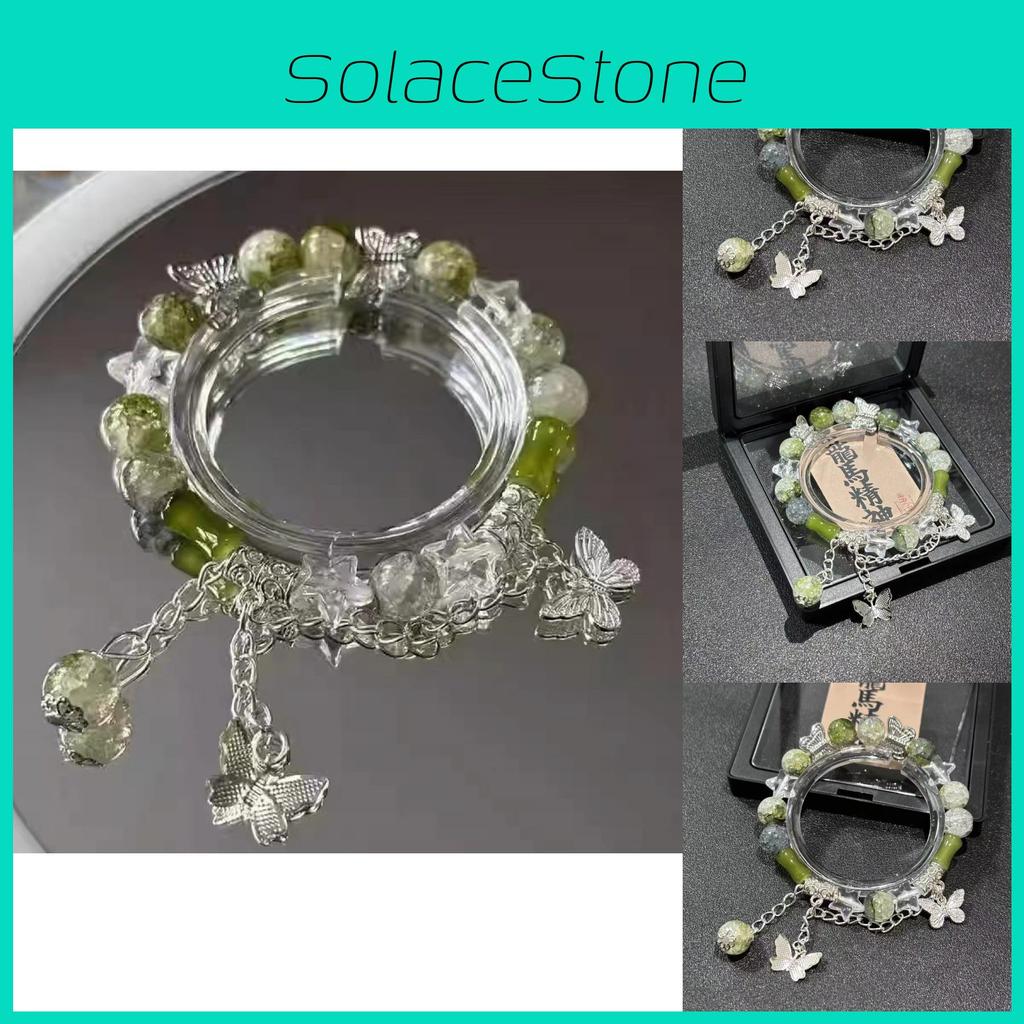 Butterflies And Stylish Beads Bracelet With Plated Alloy For Women