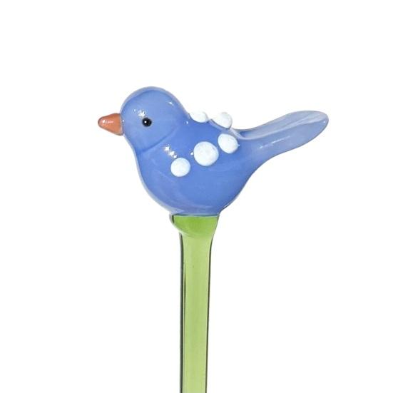 Hand Blown Mini Glass Figurines Collectible Tiny Bee Bird Dragonfly Butterfly Sculpture with Stem for Home Office Birthday Anniversary Gift