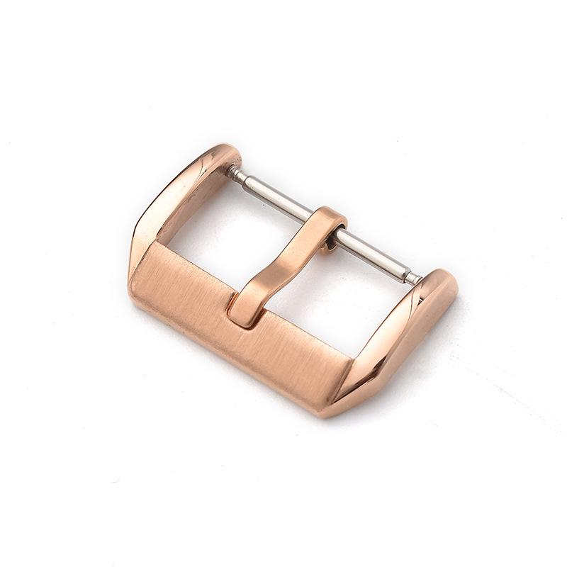 Stainless Steel Pin Buckle Leather Watch Strap for Men & Women - Available in Silver, Gold, Rose Gold, Black.