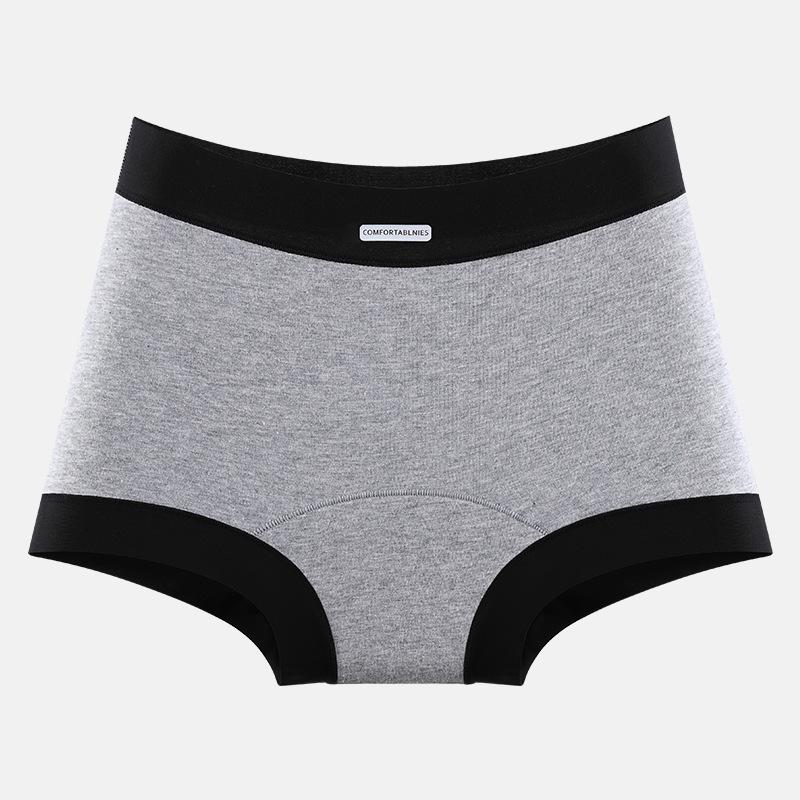 Ladies Spring and Autumn Cotton Extended Crotch Skin Friendly Antibacterial Breathable Hip Mid Waist Flat Angle Briefs