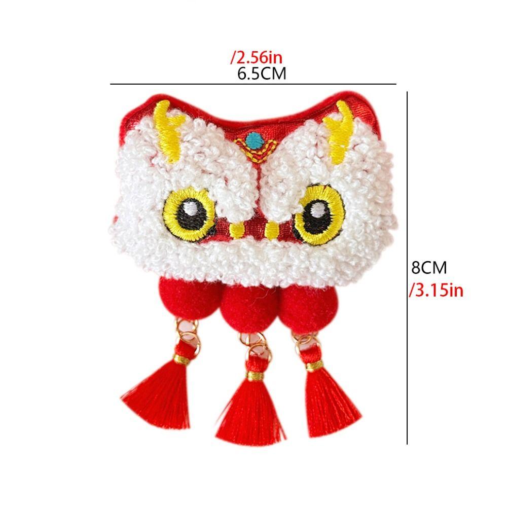Lucky Lion Dance Brooch Coin Chinese Style Pin Creative Spring Festival Pin Party
