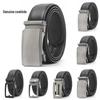 Men's Genuine Leather Automatic Buckle Belt - Versatile Two-Layer Cowhide for Middle-Aged and Young Fashion.