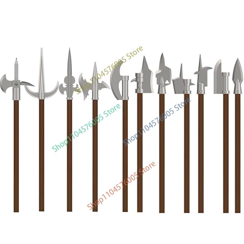 MOC Castello Medievale Cavaliere Armatura Figura Parti Blocchi da Costruzione Tempio Aquila Nera Cavaliere Guerriero Armi Accessorio Mattoncini Giocattolo T01