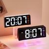Compact Size Innovative LED Digital Alarm Clock with Atmosphere Light Date Display USB Powered, Adjustable Brightness, Flat Crown Shape