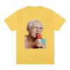 Creative and Funny Grandma Licking Red Popsicle Tshirt Cute Grandma Ice Cream Tshirtcasual Oversized Tshirt Suitable for Unisex