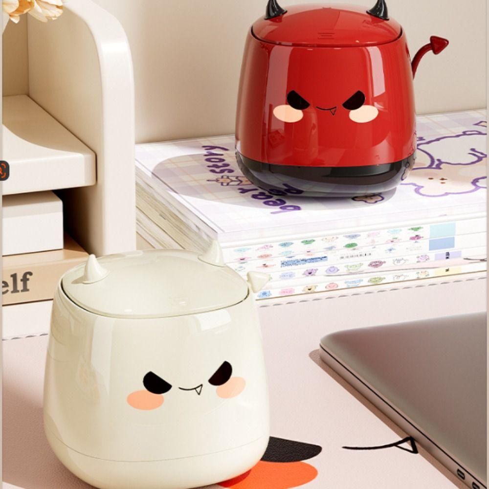 Simple Design Mini Trash Can Cartoon Dust Bin Stylish Desktop Trash Can Car
