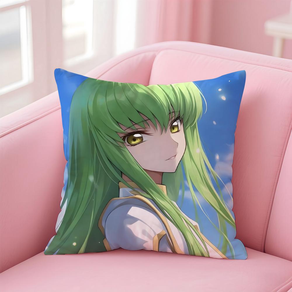 C-Code Geass H-Hangyaku No Lelouch Oudous Cushion Cover Pillowcase Short Plush Invisible Zipper Room Sofa Cushion Cover