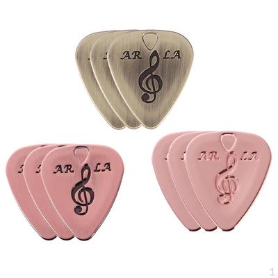Set of 9 Pieces Zinc Alloy Guitar Picks Plectrums Pendant for Bass Acoustic Electric Parts