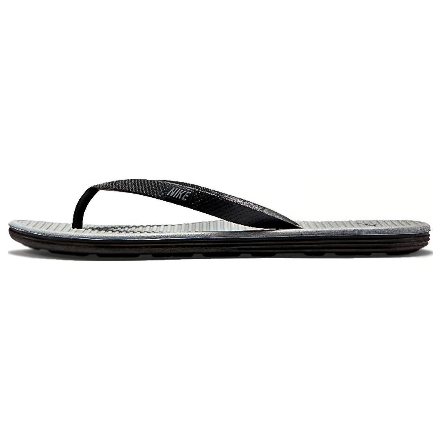 Nike Solarsoft Thong Black Gray Slippers Men s 488160-090 EU 44