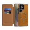 case for S26 S25 S24 S23 S22 plus ultra Magnetic flip leather case insert the card Wireless Charging Anti-Fingerprint plain