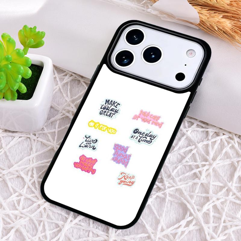 Rosa Workout Motivation Fitness Gym Zitate Stoßfeste Handyhülle für iPhone 17 Air 16e 15 11 12 14 13 Pro Max Hülle Coque