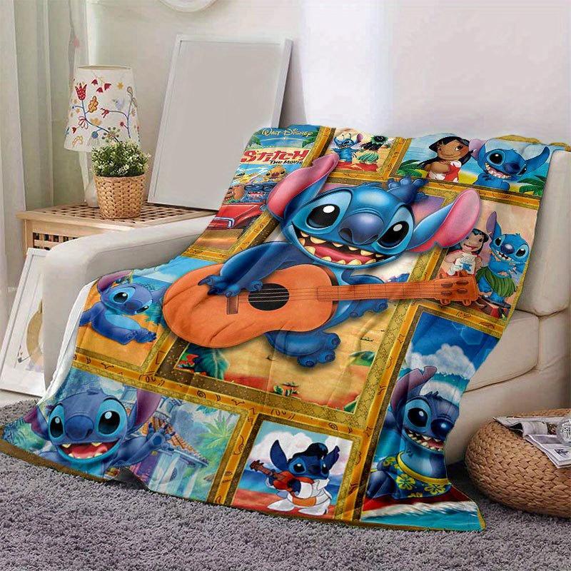 Lilo & Stitch Decke Ultra-Weich, Warm, Gemütlich Überwurf für Wohnzimmer, Sofa, Ganzjahres-Reiseaccessoire Niedlicher Cartoon-Charakter Heimdekoration