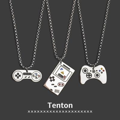 Simple Hip-Hop Game Console Necklace Men'S Trendy Brand Pendant Sweater Accessories Titanium Steel Non-Fading Necklace