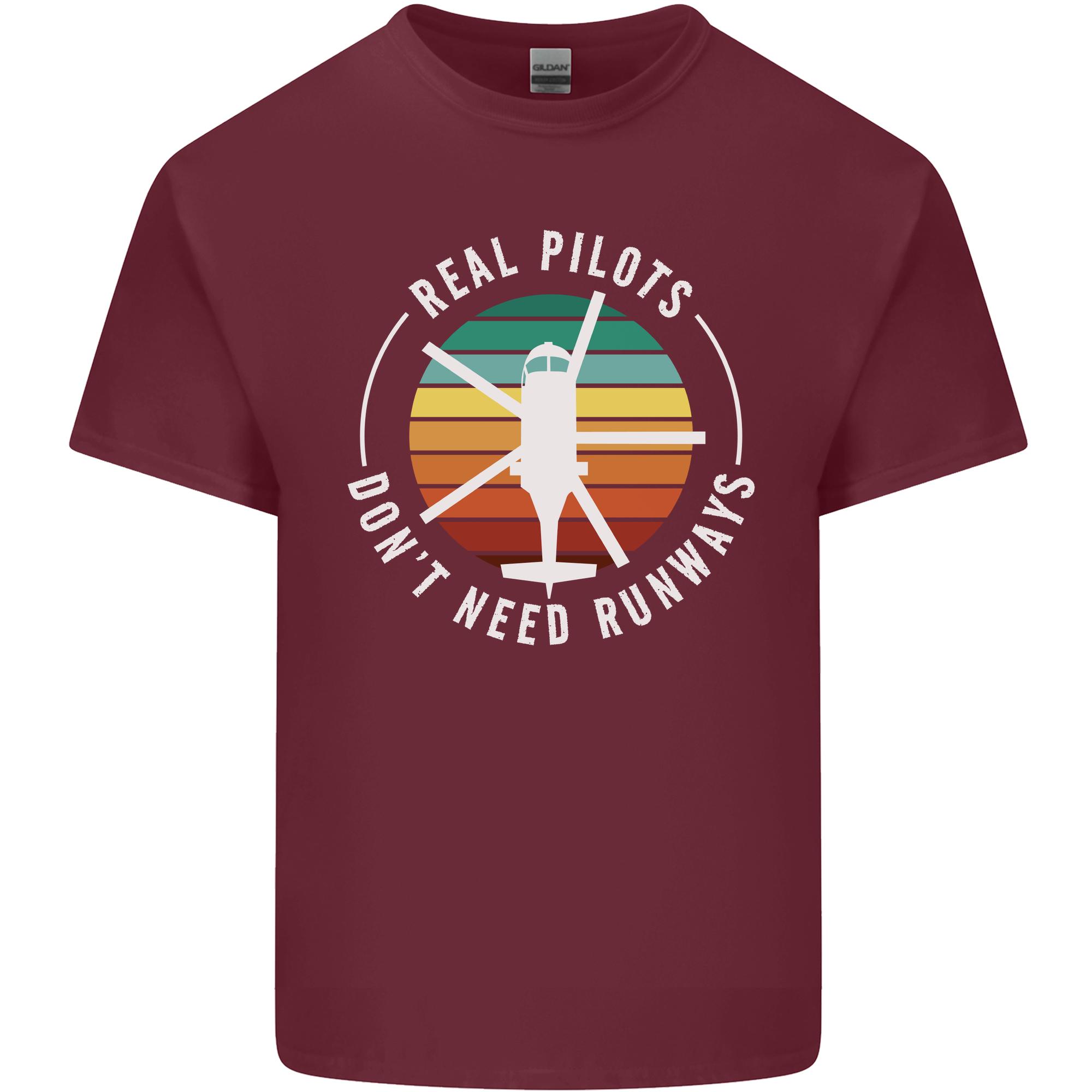Helicopter Pilots Dont Need Runways Funny Unisexs Light Cotton TShirt S