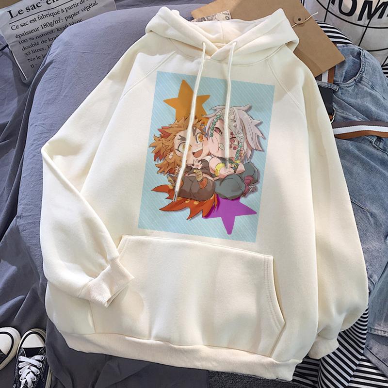 Demon slayer anime hoodies kamado tanjirou impresso feminino hoodie harajuku casual streetwear solto esportes pulôver unisex roupas