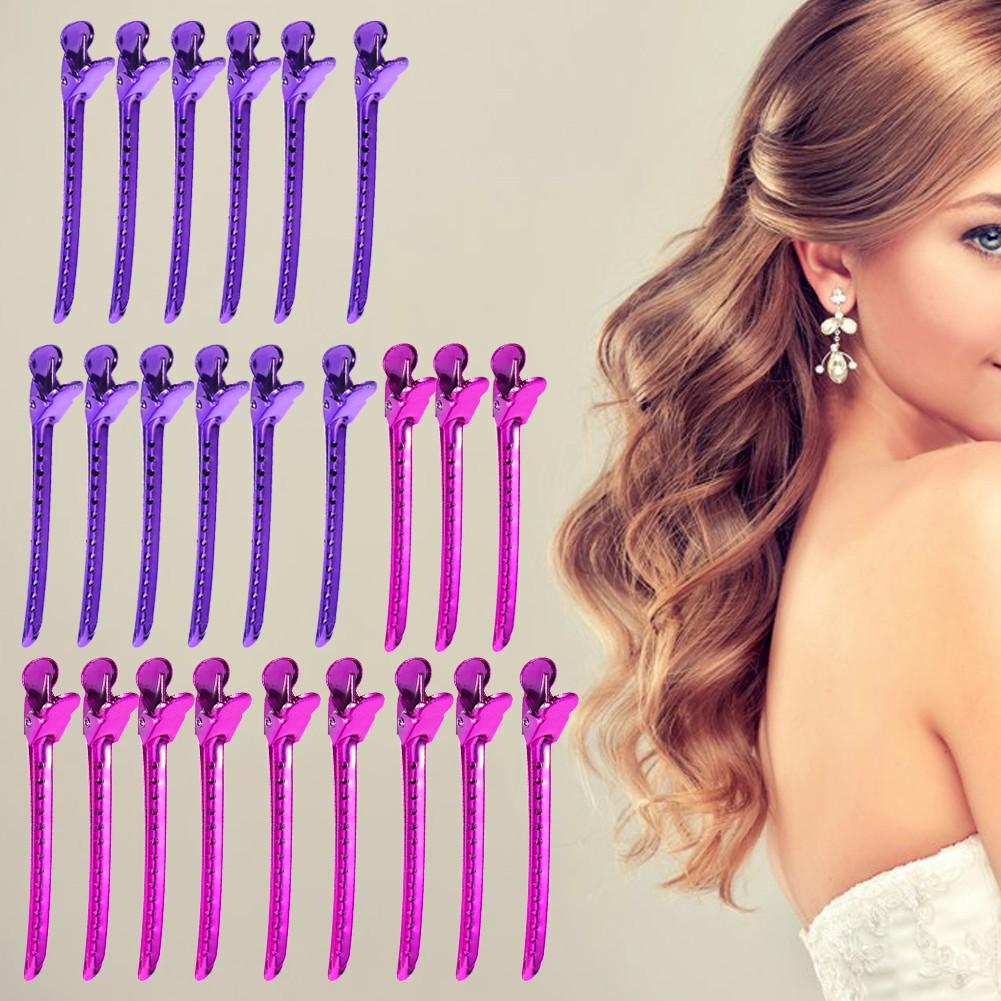 12PCS/Set Salon Metal Barber Sectioning Clip Barrette Hairdressing Clamps Styling Tool 2 Colors