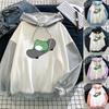 Women's Fashion New Stitching Cute Plus Velvet Long-Sleeve Hooded Sweatshirt Top
