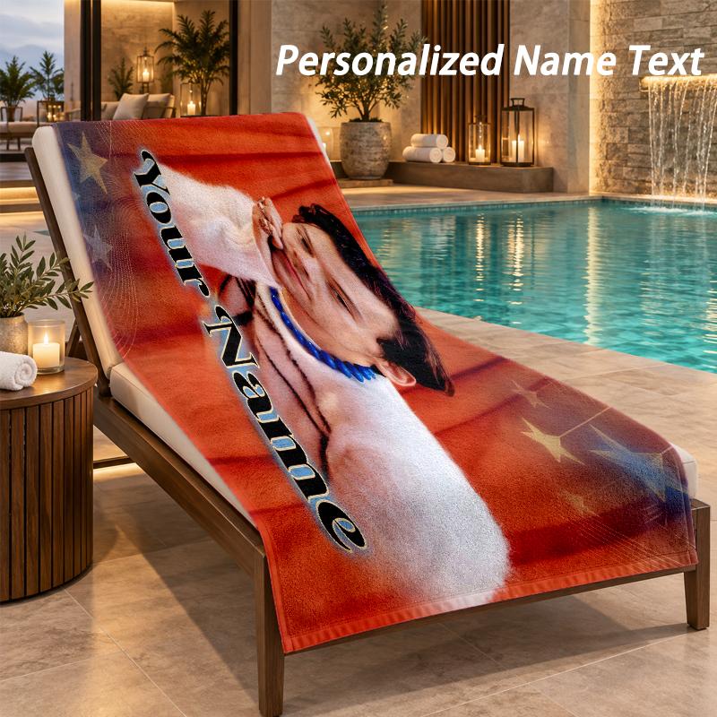 Harry Styles Custom Name Beach Towel Large Soft Towel for Indoor Bathroom Outdoor Beach